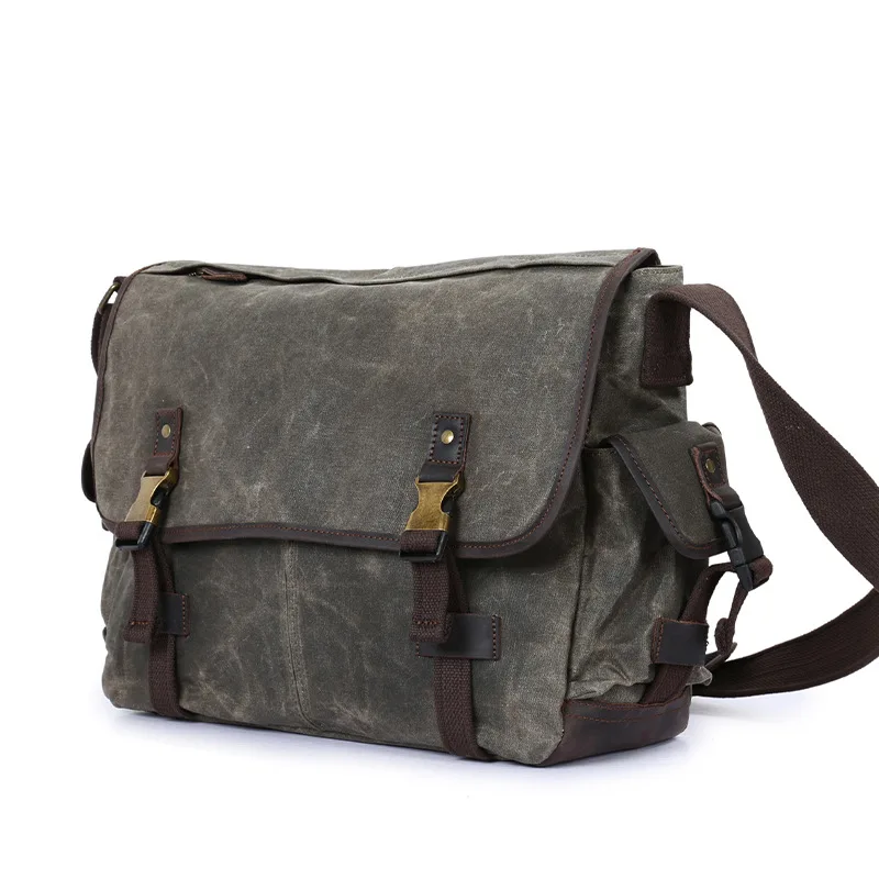 Мужская винтажная Вощеная холщовая сумка мессенджер мужские дорожные сумки