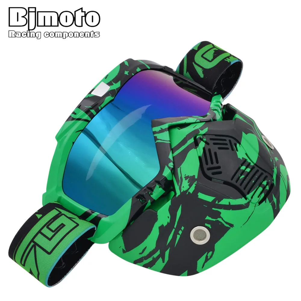 Bjmoto Прямая поставка 14 цветов доступный мотоциклетный съемный шлем очки
