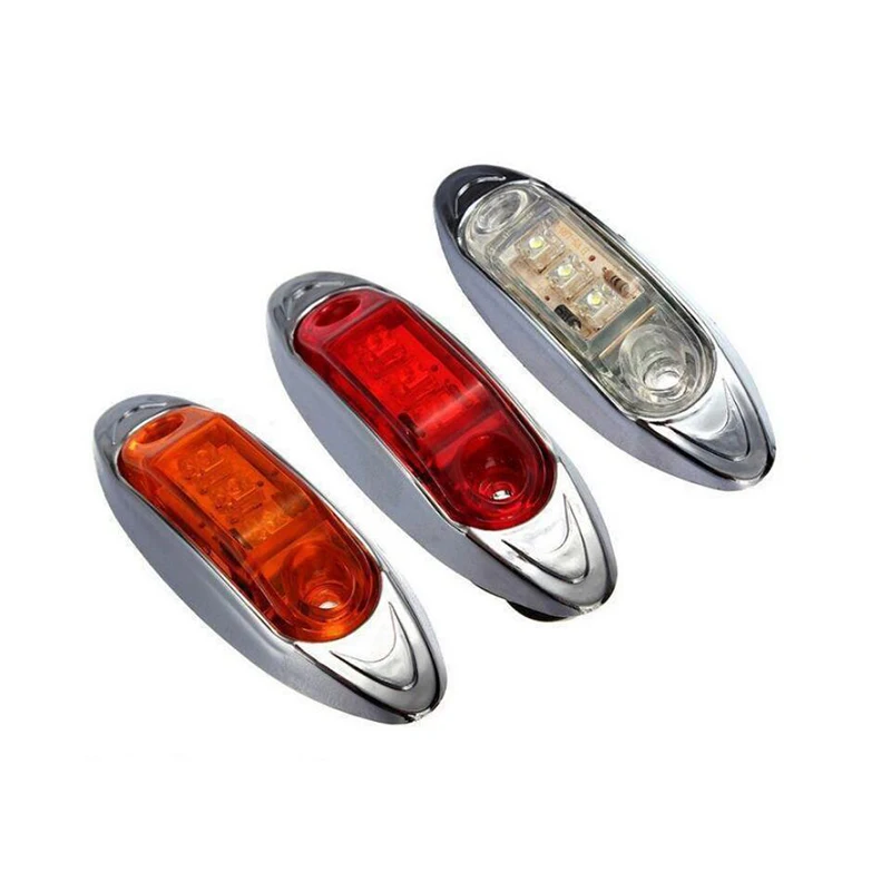 

3 светодиодный красного, белого и желтого цвета, 12V 24V Широкий Напряжение 10 шт. грузовик боковой габаритный фонарь Trail Piranha светильник сигнала ...