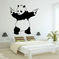 new large bad panda banksy gangster guns wall art decal vinyl sticker for bedroom