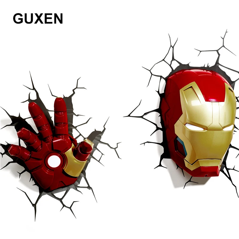 GUXEN 3D Marvel Железный человек рука и голова креативная наклейка супер герой