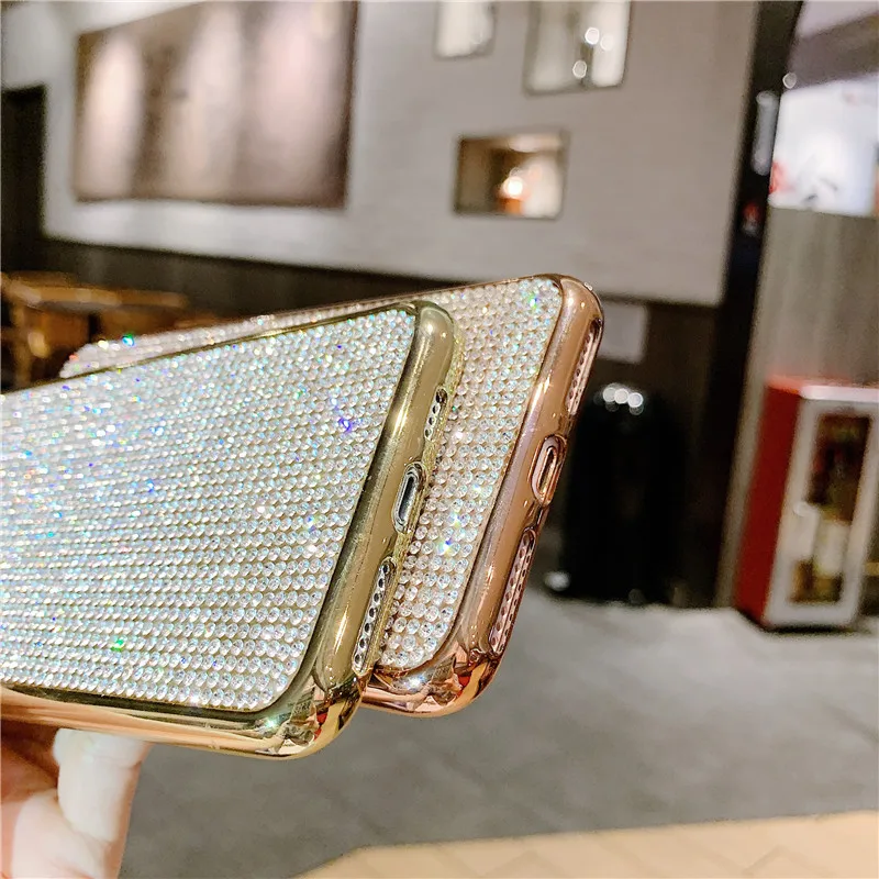 COPEONE Luxury Rhinestone Case for iPhone 7 Plus Plating Soft TPU Frame Bling Cases 6 6s 8 X XS XR XSMAX |