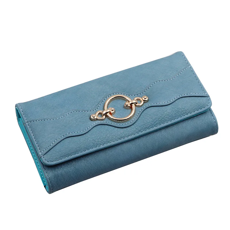 Женский кошелек Винтажный Длинный кожаный Portefeuille Femme с застежкой женский
