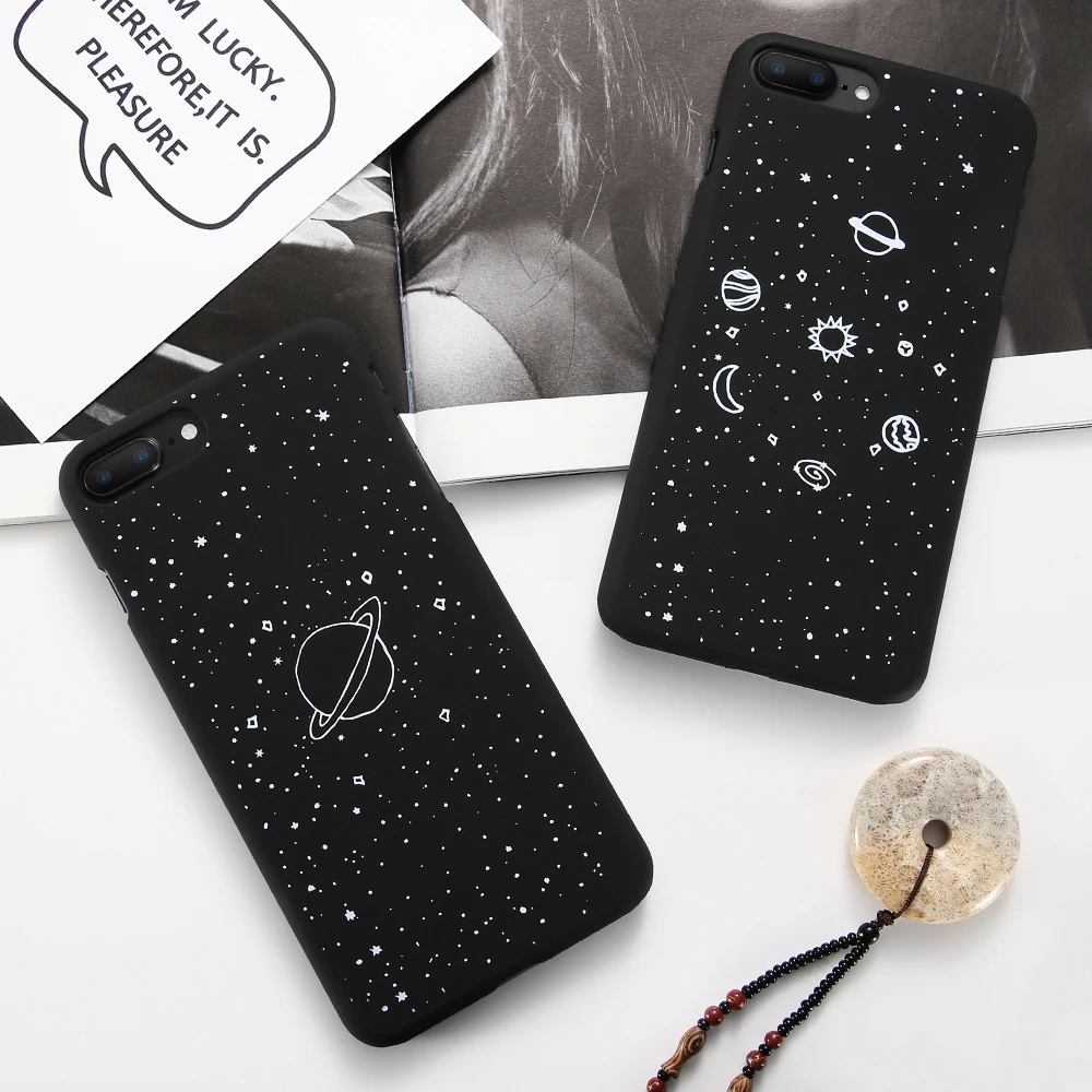 KISSCASE космический мультяшный чехол для iPhone 5 5S SE милый черный с рисунком планеты X 10