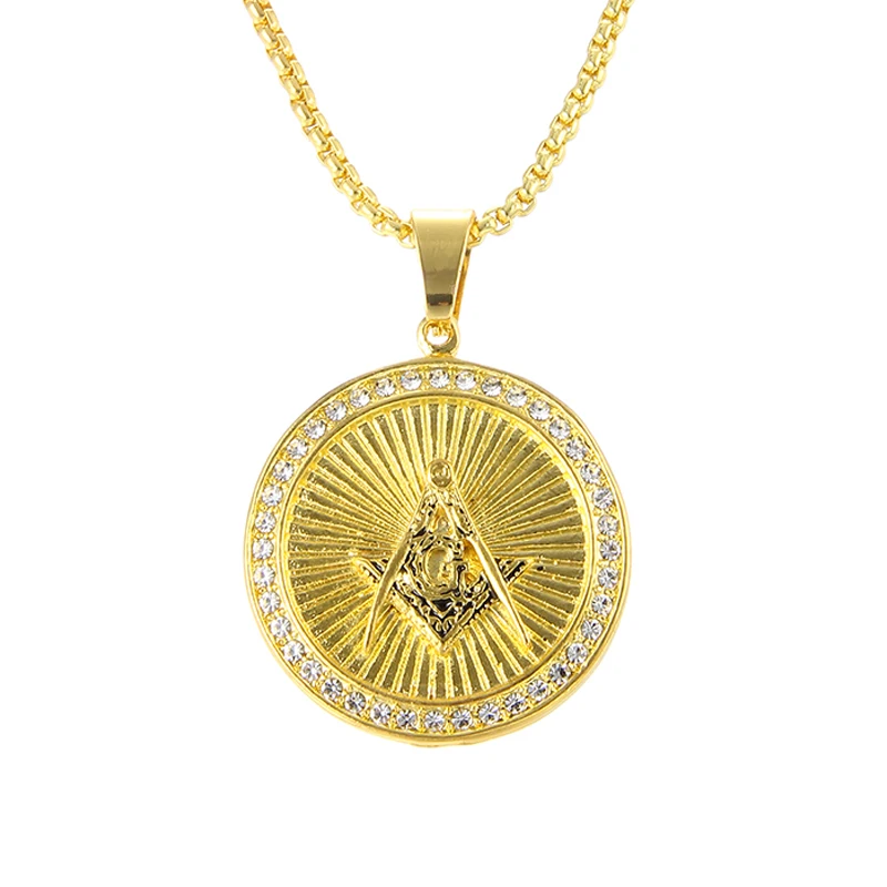Geometric Circle Masonic Letter G Necklace Gold Pendant. | Украшения и аксессуары