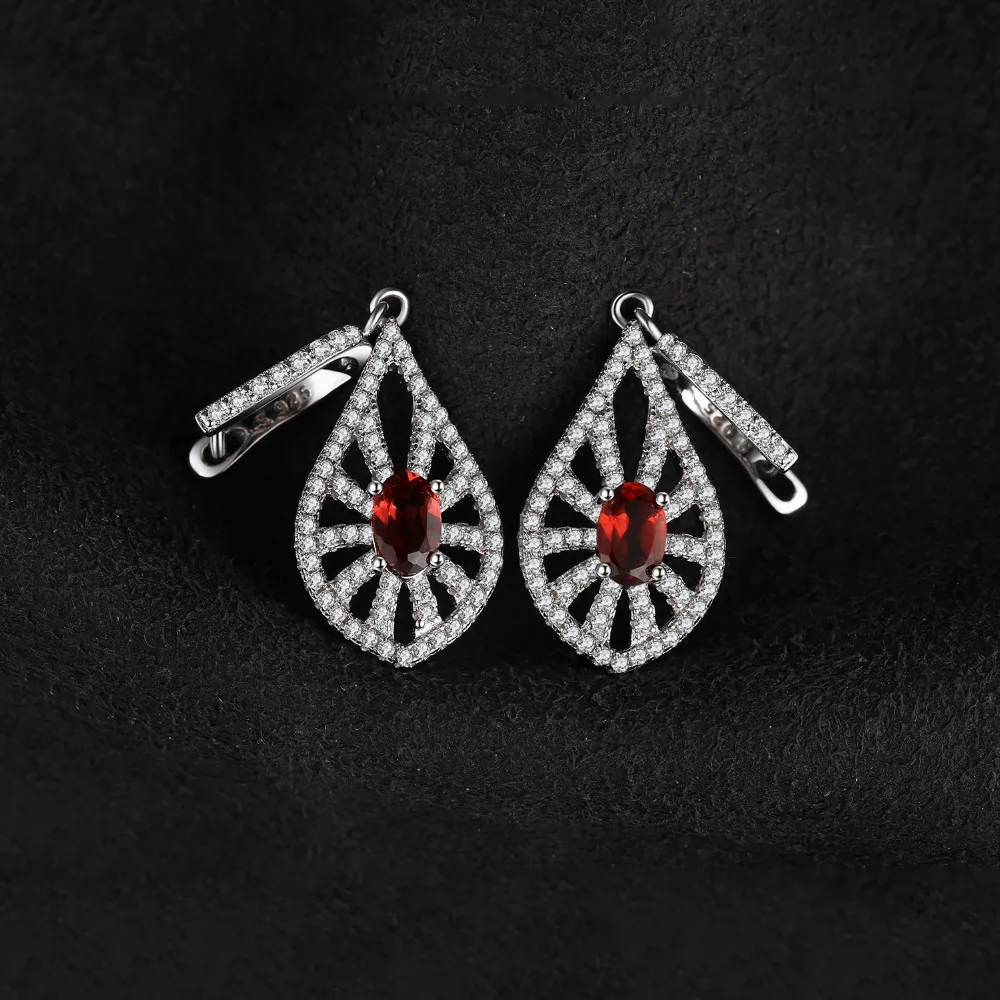 JewelryPalace резные 1.8ct Подлинная Гранат Серьги 925 пробы серебро свадебные украшения