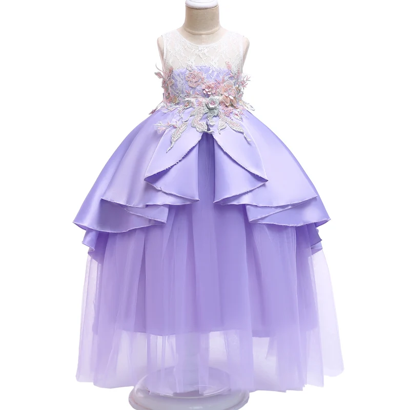 Красивое платье принцессы с цветами женское для вечеринок элегантное вышивкой в