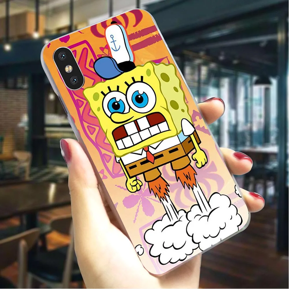 Чехол для телефона SpongeBob SquarePants iPhone 6S 5 5S SE 6/6 6S Plus 7 8/7 8 Plus X XS XR Xs Max, жесткий чехол с принтом