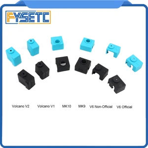 Силиконовые носки для E3D V6 PT100 MK7 MK8 MK9 MK10 Volnaco 1,75 3,0 мм, силиконовые носки, нагревательный блок, силиконовый изоляционный чехол