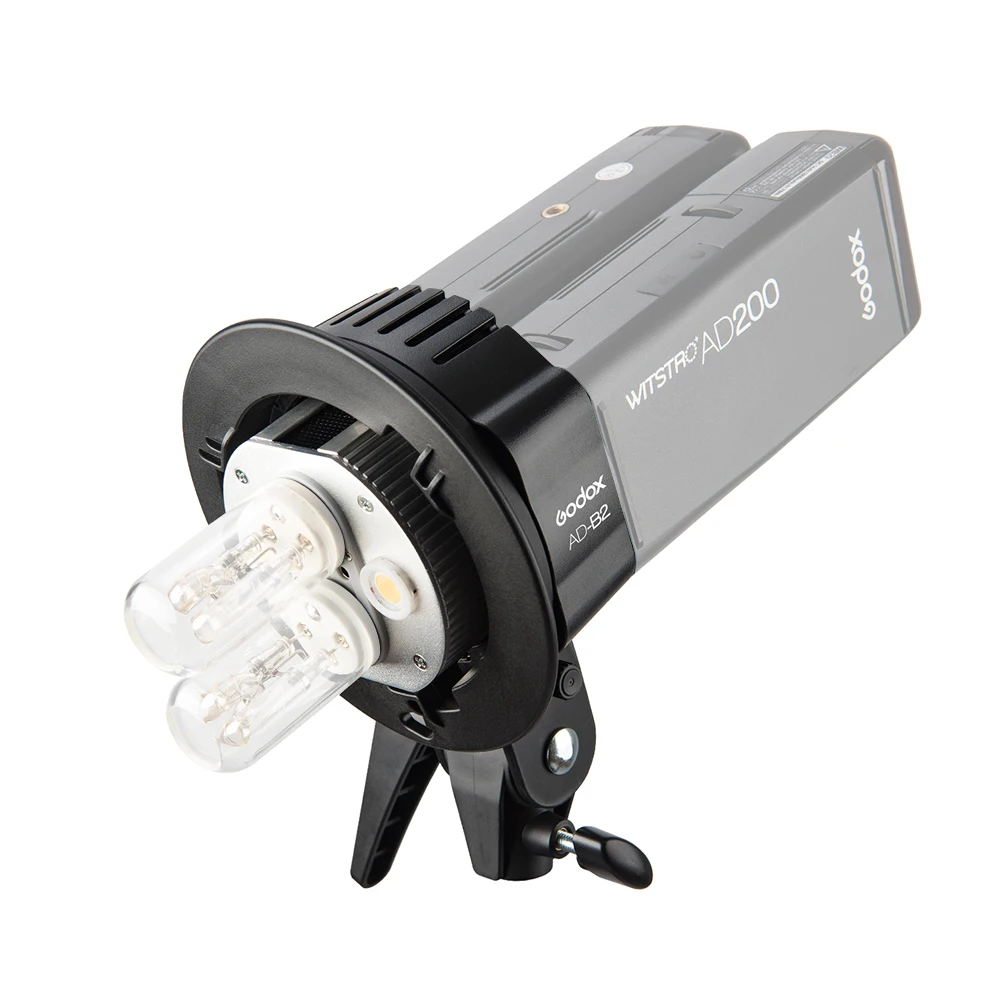 Godox WITSTRO AD-B2 AD200 двойная мощная головка для вспышки Bowens крепление с двойной трубкой