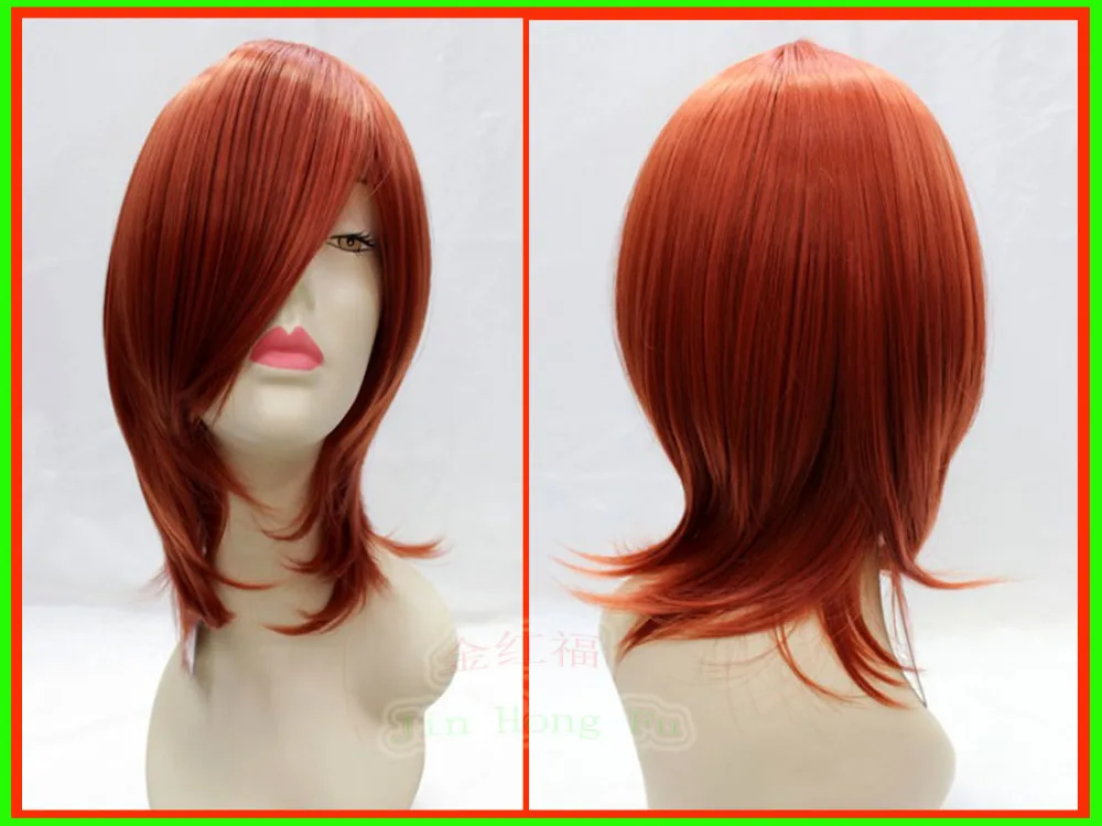 Бесплатная доставка Жаропрочных Cosplay партии ****** ФЕЯ Короткие Оранжевый Прямой