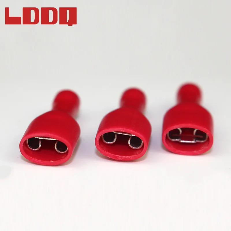 LDDQ 100 шт. красные полностью изолированные обжимные клеммы электрические разъемы