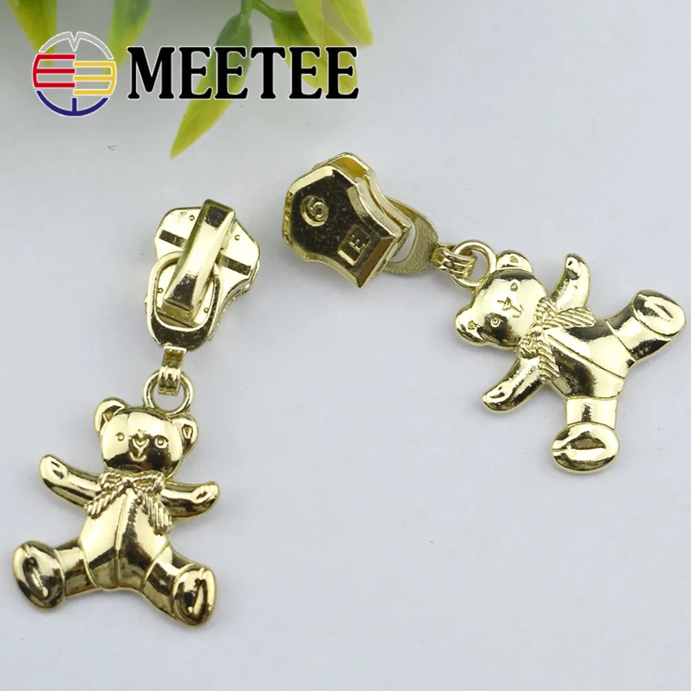 10 шт. Meetee 5 # Ремонтный комплект с мультипликационным медведем застежкой-молнией и