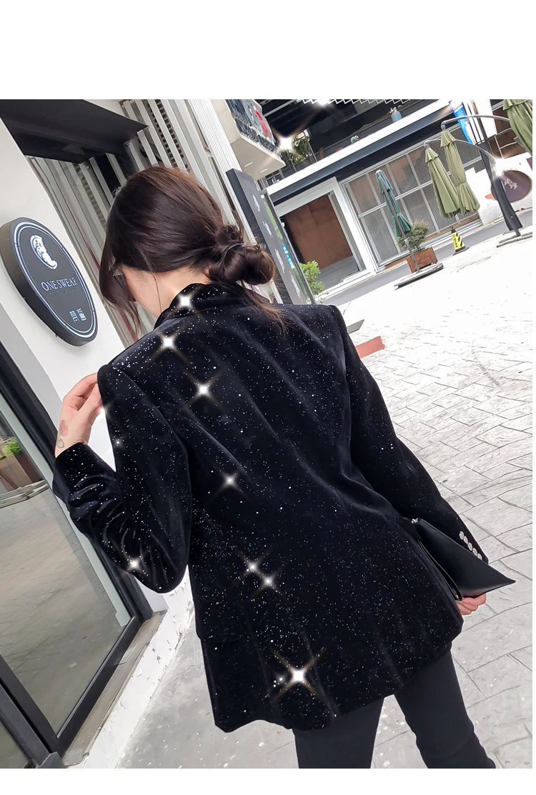 

Fashion women blazer coat Autumn casual jacket suit slim was thin Small fragrance coat long sleeve double button outwear L1365