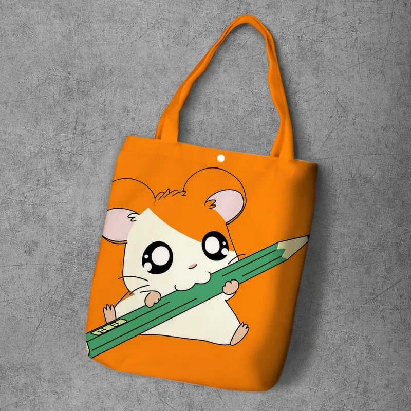 Hamtaro сумка для покупок из переработанной холщовой ткани с мультипликационным