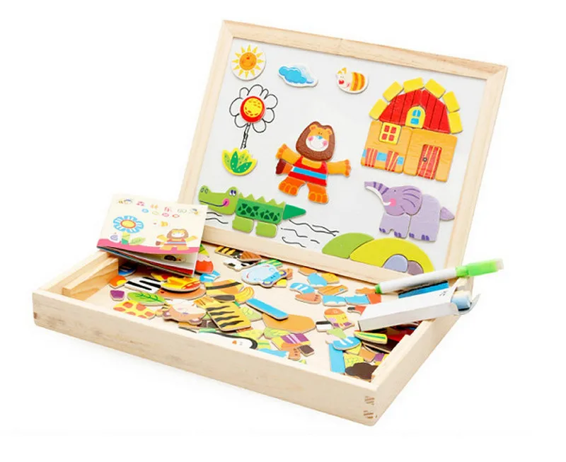 Детские Магнитные деревянные настольные обучающие доски для письма малышей