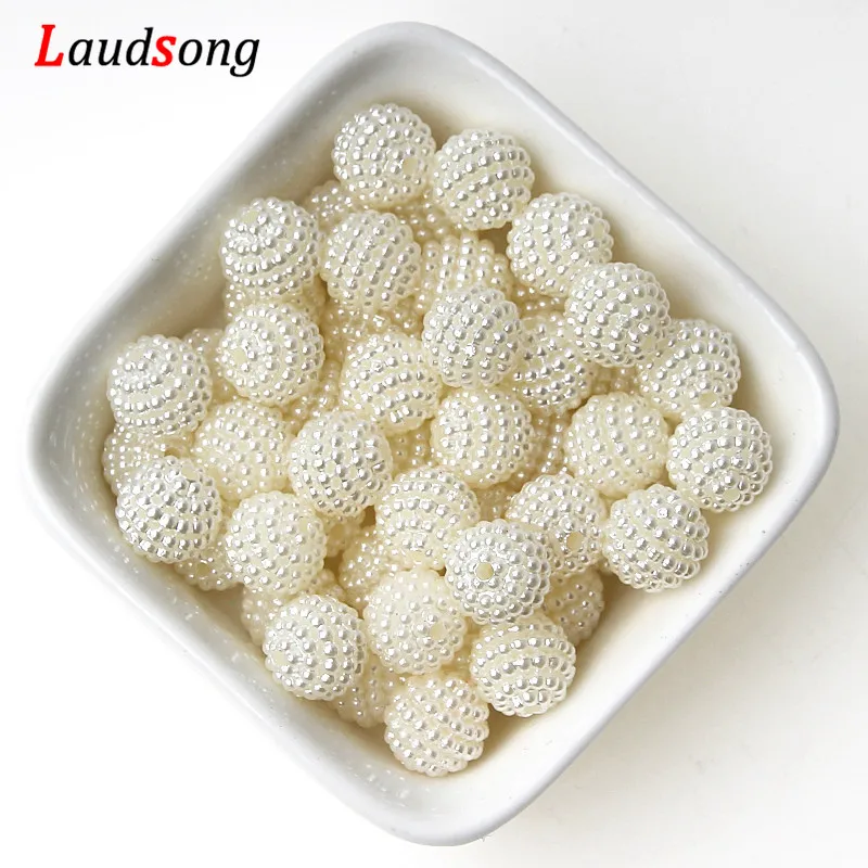 Cream White 100 шт 10 мм Разноцветные Бусины Bayberry Акриловые Имитация жемчуга бусинки соответствуют Европе бусины для самостоятельного изготовления ювелирных изделий браслет ожерелье - Цвет: Cream White