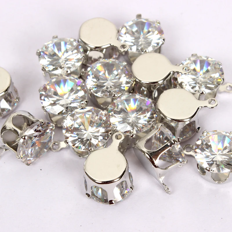 НОВАЯ распродажа! 100 шт./лот блестящие пришивные камни высокого качества 10 мм с