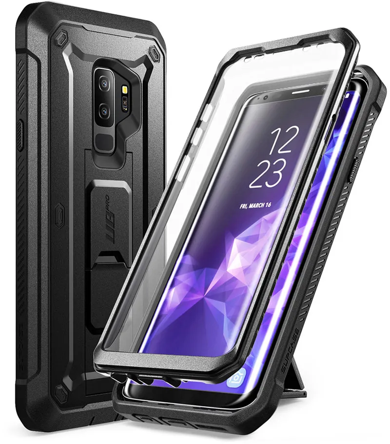 SUP чехол для samsung Galaxy S9 Plus Единорог Жук UB Pro противоударный Прочный чехол со встроенной защитой экрана и подставкой - Цвет: Black