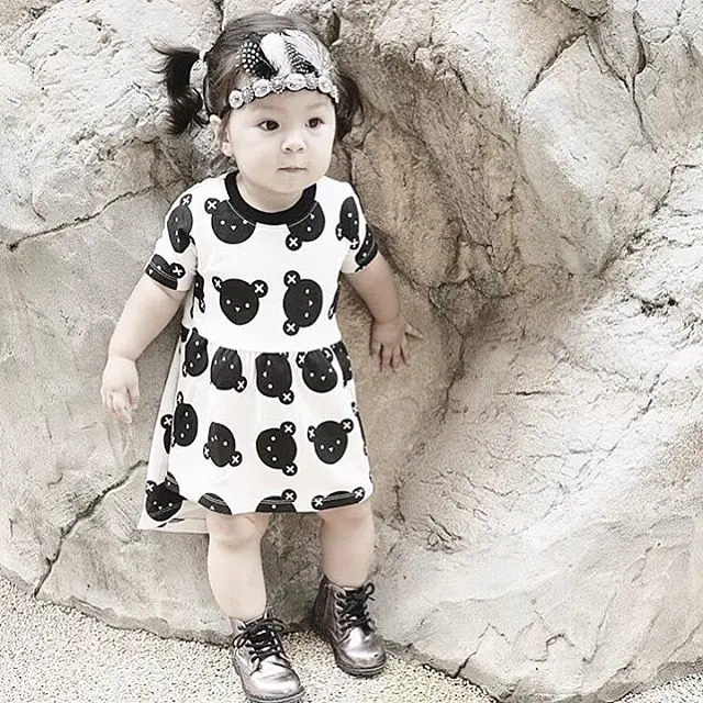 Новинка 2020 детское платье для маленьких девочек милое с мультяшным рисунком