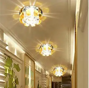 Colorpai Бесплатная доставка 5 Вт светодиодный потолочный светильник кристальная