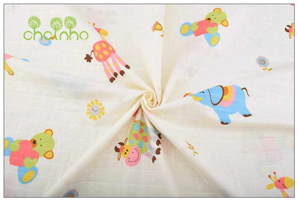 Chainho, 6 шт./лот, мультфильм серии, хлопок марля ткань, двойной слой для DIY шитья и квилтинга детское банное полотенце, подгузники, нагрудники материал