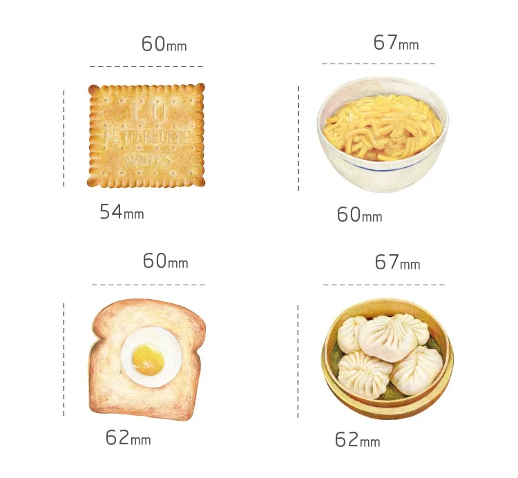 Записная книжка из серии еды 4 шт./лот 30 листов записная лапша пельмени печенье