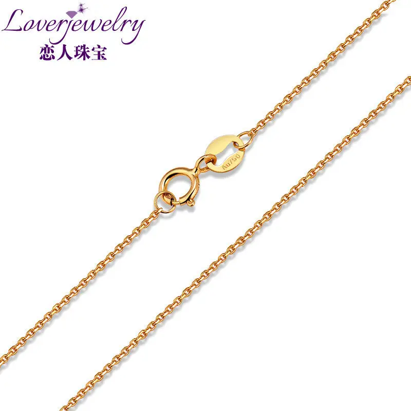 LOVERJEWELRY фантастическое круглая цепочка колье Твердые 18K/750AU желтое золото длина 18