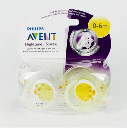 Avent пустышки без BPA Avent Ортодонтическая пустышка Avent Freeflow Силиконовые Пустышки 0-6 месяцев 2/упаковка - Цвет: Цвет: желтый