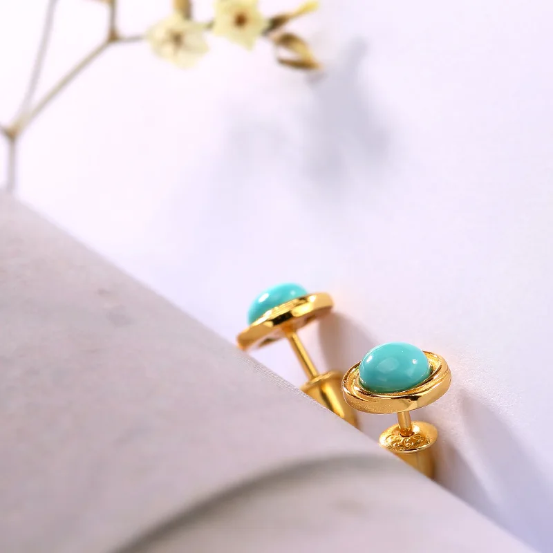 Женские серьги из серебра 100% пробы с натуральной бирюзой|turquoise silver earrings|turquoise