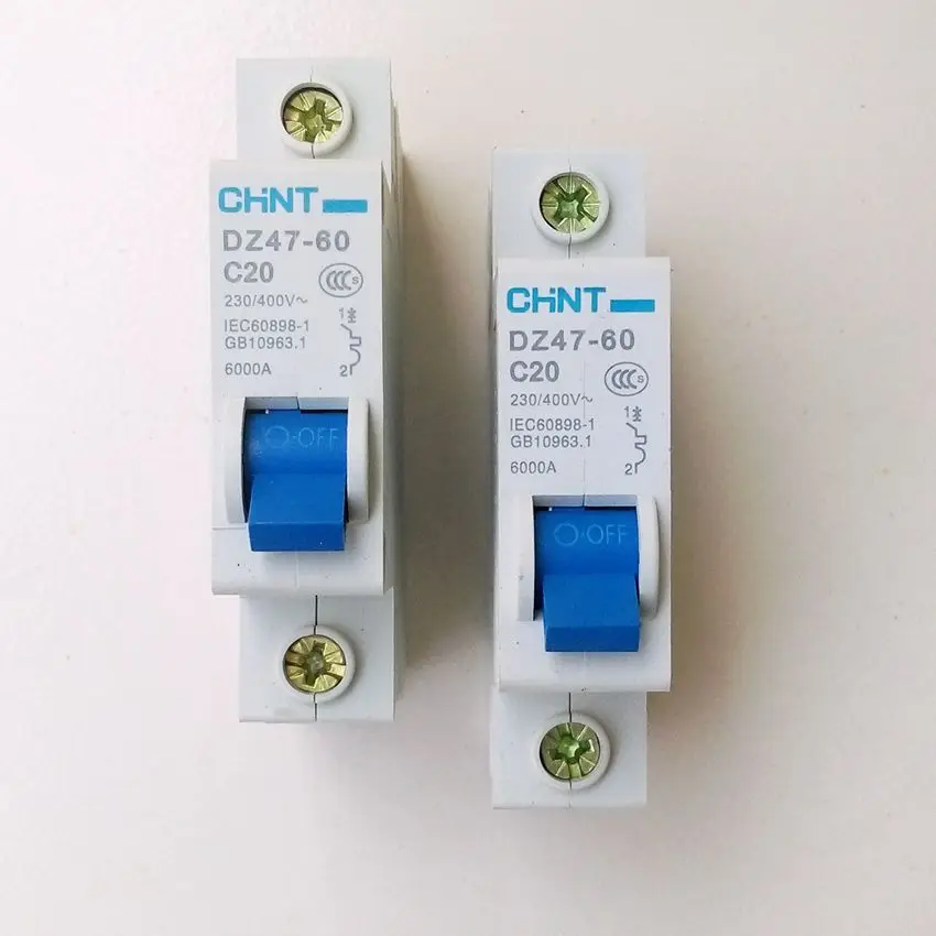 Фото CHINT DZ47 60 C20 AC230/400 V 1 P 20A Номинальный ток полюсный миниатюрный автоматический CHINT DZ47 60 C20 AC230/400 V 1 P 20A Номинальный ток полюсный миниатюрный автоматический