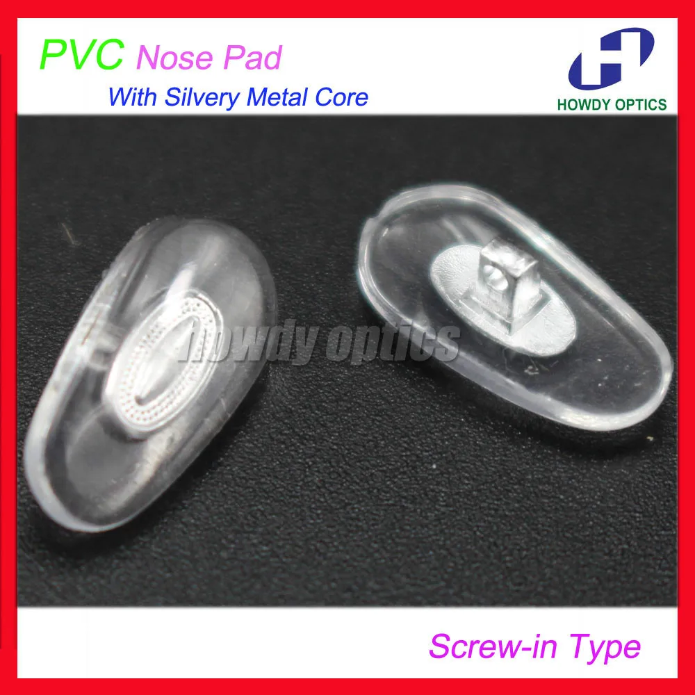 2000pcs Eyeglasses PVC Nose Pads With Silver Metal Core 13mm 14mm Screw in Type Glasses Accessories