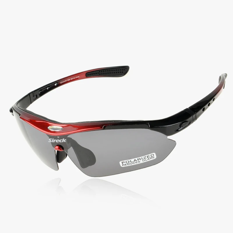 Sireck очки для рыбалки UV400 поляризационные летние уличные защитные спортивные очки для езды на велосипеде велосипедные очки солнцезащитные очки - Цвет: Black red frame