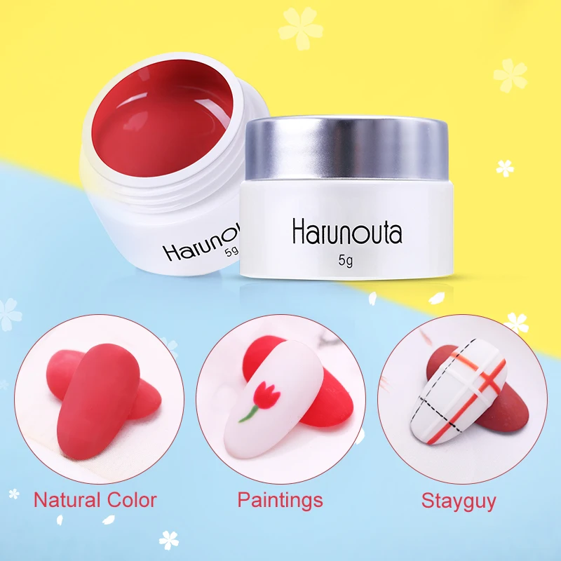 Harunouta 60 цветов 5 г полуперманентный лак гель Vernis верхнее покрытие для дизайна