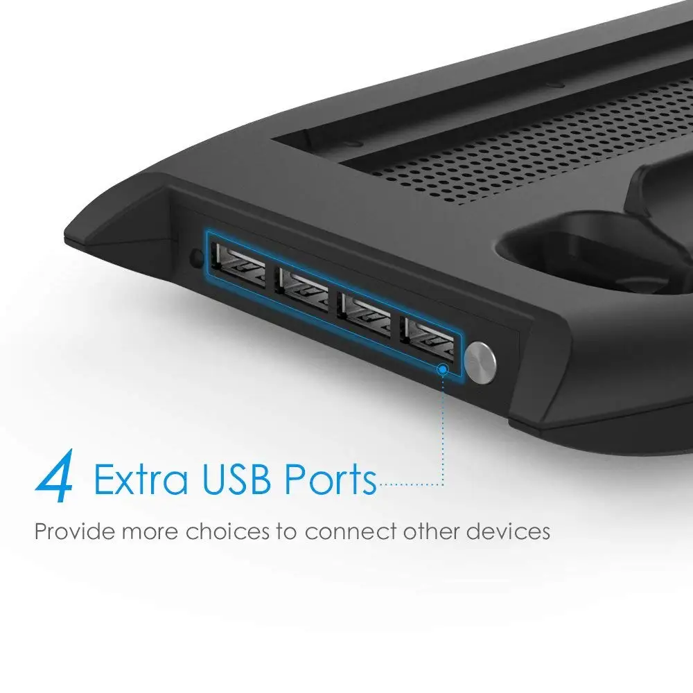 4 в 1 вертикальная подставка для Xbox one x с портами USB Hub + охлаждающий вентилятор док