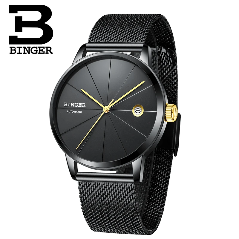 Часы бренда BINGER Seiko Мужские автоматические механические брендовые полностью