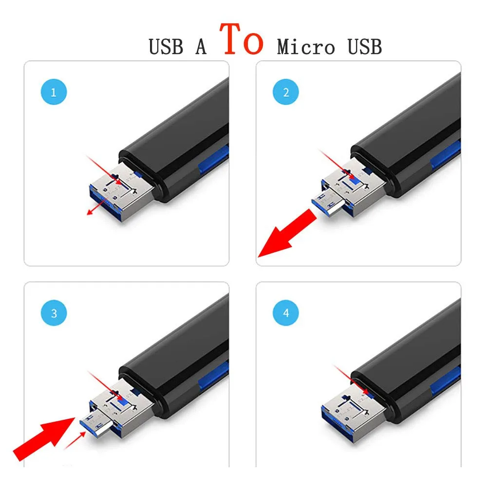 Тип C 5 в 1 OTG картридер высокое Скорость USB 2 0 TF/MicroSD чтения карт памяти адаптера micro