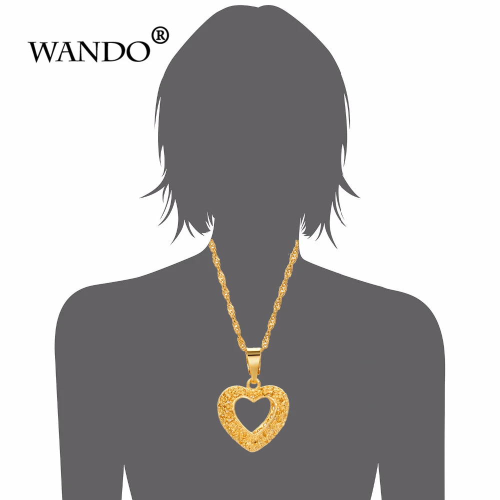 Золотое ожерелье WANDO india Золотая подвеска подарки подруге в Африку на Ближнем