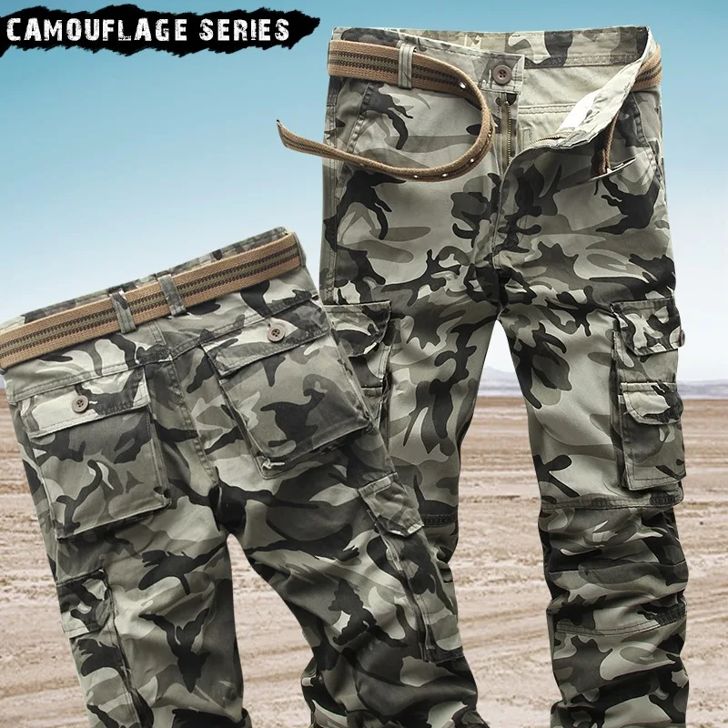 2022 men's cargo pants cotton high quality camouflage Jogger Straight trousers men military camo Male army Cargo pants Autumn 38