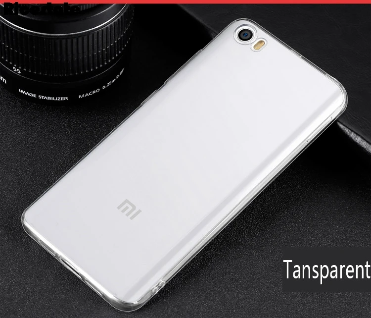 Для Xiaomi Mi 5 ультратонкие, прозрачные и матовые яркие однотонные мягкие чехол для Xiaomi Mi 5 Задний защитный силиконовый чехол - Цвет: Прозрачный