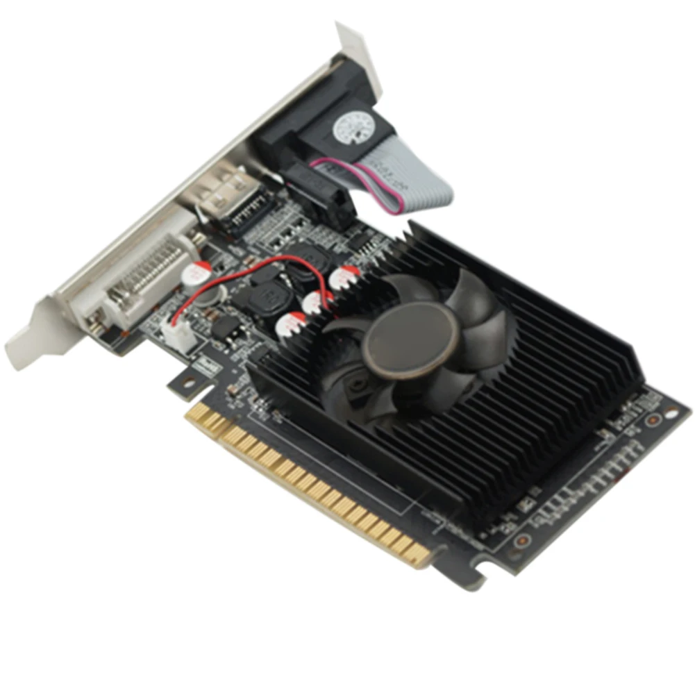 PC Accessories Office DVI VGA Game Host Desktop HDMI PCI-E 2GB DDR3 64BIT Graphics Card High Definition Computer CD Dirver |