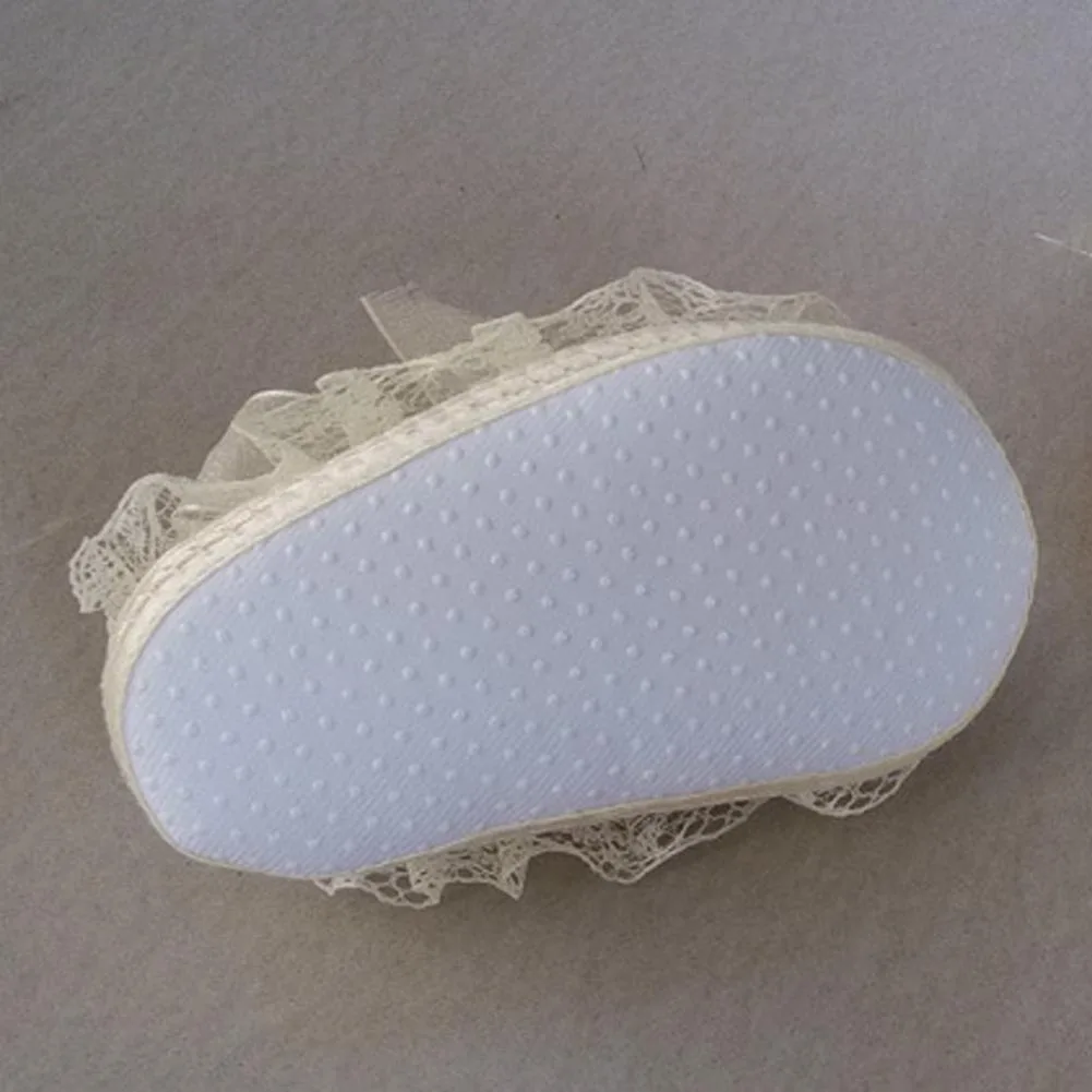 Для новорожденных детей кружевной рант цветок подошва сапоги для милый Малыш