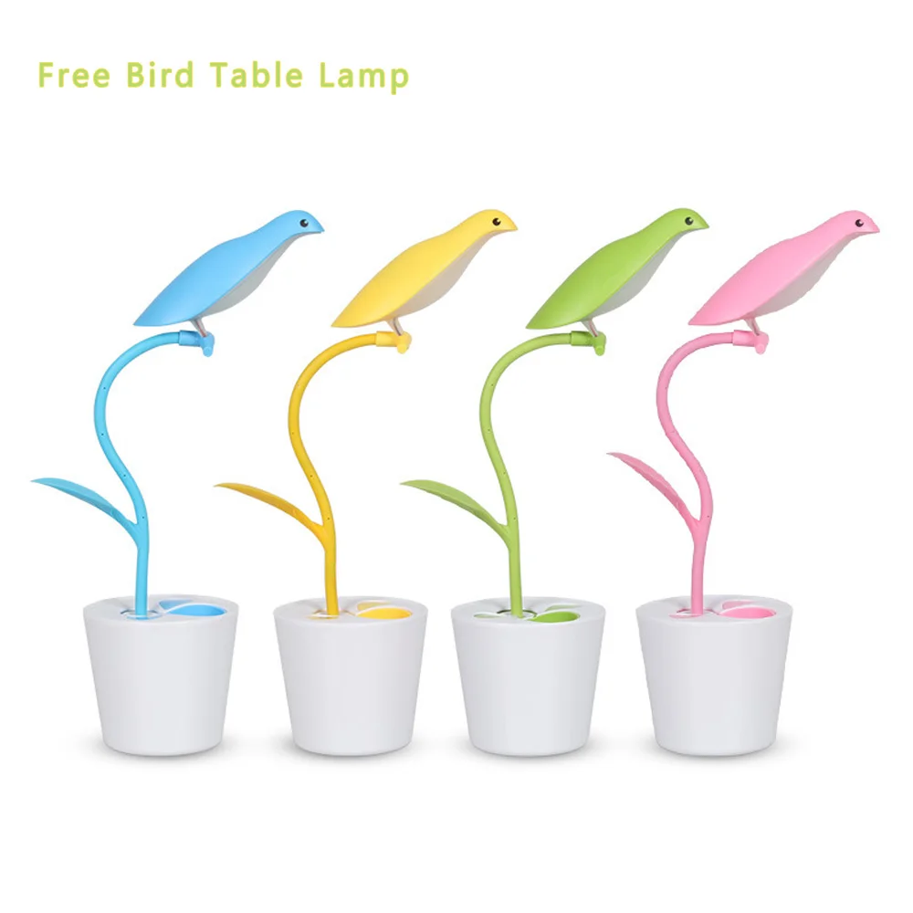 Новый дизайн Настольная лампа Бесплатная Птица Форма настольная LED Bulbing умная