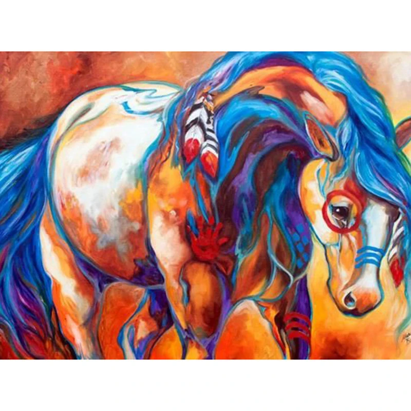 

Full square/Round drill Diamond embroidery Colorful horse 5D DIY diamond Painting Cross Stitch Rhinestone Mosaic decor HY