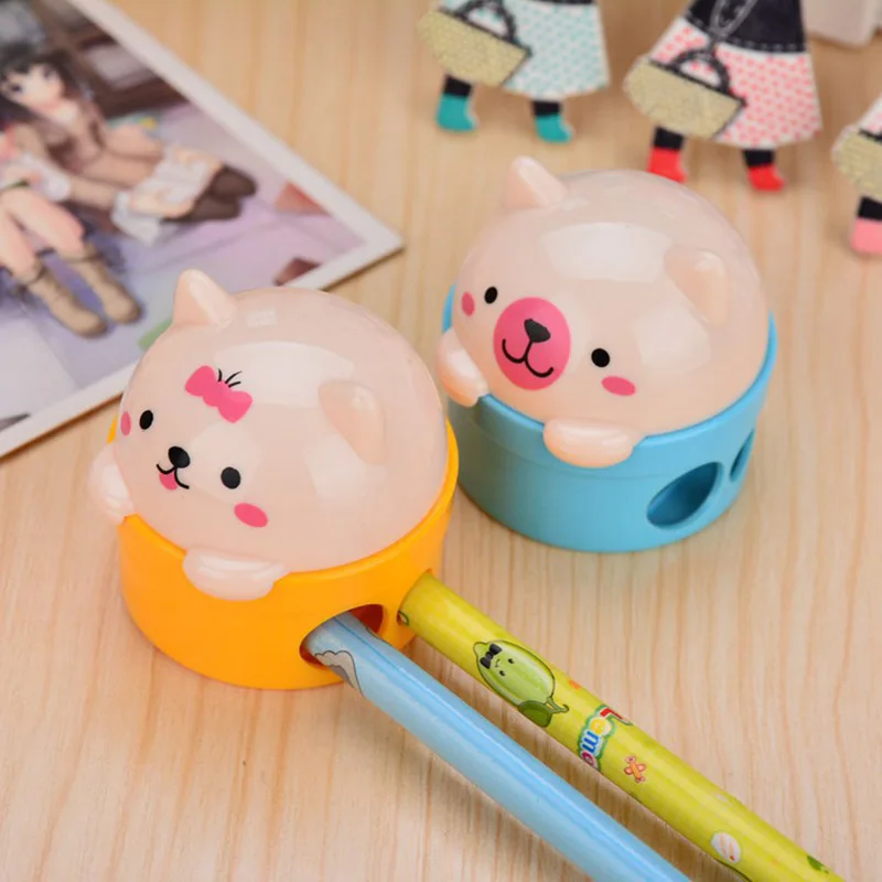 Новый милый Kawaii с рисунком кота Пластик точилка для детей Студент Новинка пункт