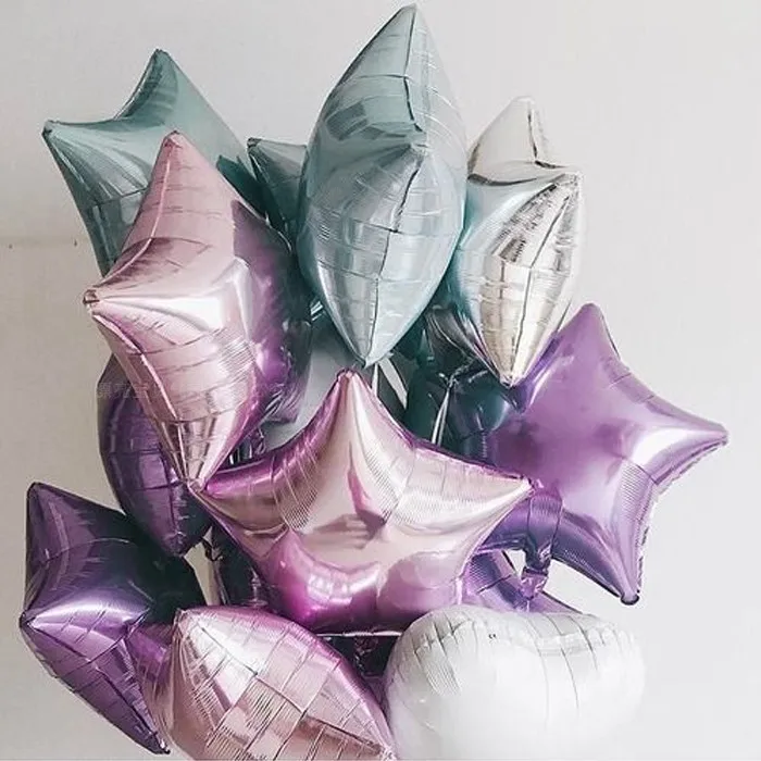 12PCS Baby Shower 18 inch Pink White Star Helium Foil Balloons Girls Happy Birthday Party Supplies 1st Decoration Air Ball | Дом и сад