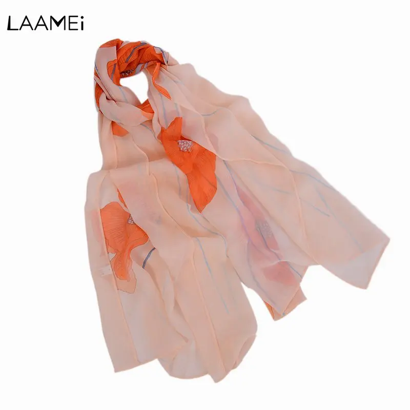 Laamei Spring And Summer Sunscreens Foulard Femme Beach Towels Fashion Ladies Chiffon Scarves Lotus Scarf Shaws | Аксессуары для