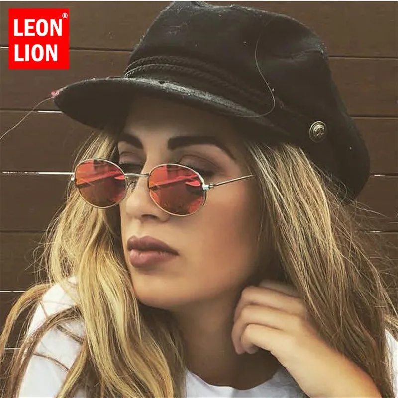 

LeonLion 2021 Luxury Sunglasses Women Brand Designer Oval Metal Glasses For Men Vintage Mirror UV400 Driving Retro Oculos De Sol