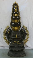 song voge gem s2168 28 tibet buddhism bronze gild seat 1000 arms avalokiteshvara of goddess statue
