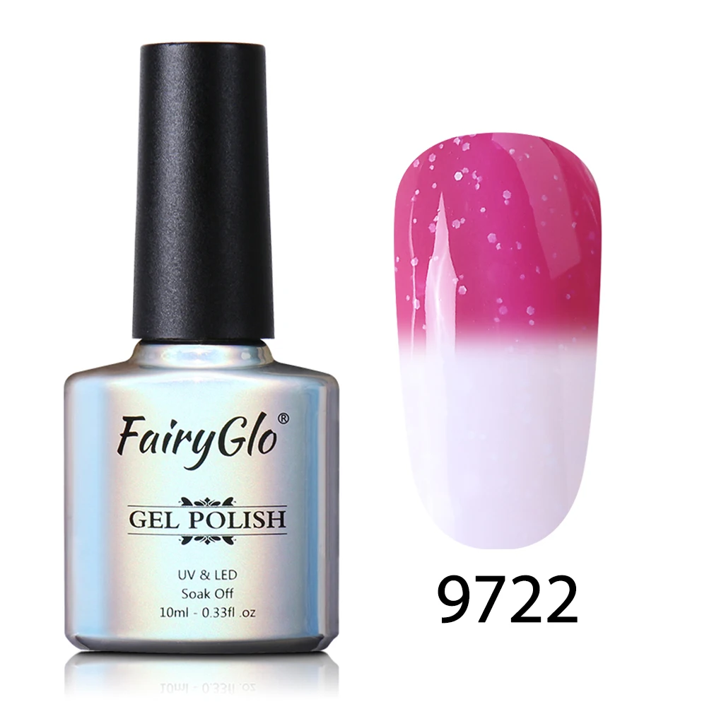 FairyGlo 10 мл Снежный УФ-гель для ногтей меняющий температуру Гель-лак замачиваемый Полупостоянный лак для ногтей DIY Гель-лак - Цвет: 9722